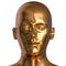 3d illustration of iron head shot portrait of single man face close-up