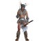 3d-illustration of an isolated barbarian warrior with fur loincloth