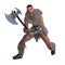 3d-illustration of an isolated barbarian warrior with fur loincloth