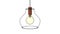 3D illustration of isolated cage wire Edison lamp