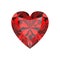 3D illustration isolated casino red diamond hearts