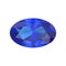 3D illustration isolated closeup blue oval diamond