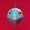 3d-illustration of an isolated colorful alien fantasy fish creature