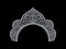 3D illustration isolated diamond crown tiara kokoshnik with glittering precious stones on a black background
