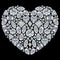 3D illustration isolated diamonds heart