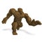 3d-illustration of an isolated giant fantasy clay golem creature