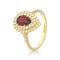 3D illustration isolated gold decorative pear red ruby diamond r