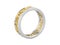 3D illustration isolated jewelry yellow gold with silver engagement wedding band ring with curve out ornament