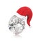 3D illustration isolated oval diamond stone in the Christmas San