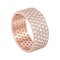 3D illustration isolated rose gold engagement pave setting with