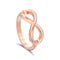 3D illustration isolated rose gold simple infinity ring with shadow