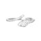 3D illustration isolated silver free size adjustable diamond ring
