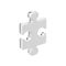 3D illustration isolated silver puzzle