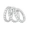 3D illustration isolated three silver eternity band diamond ring