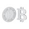 3D illustration isolated two different silver bitcoin