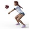 3D-Illustration of an Isolated volleyball Girl passing the ball