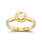 3D illustration isolated yellow gold halo bezel pave diamond ring with shadow