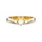 3D illustration isolated yellow gold three stone diamond ring wi