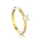 3D illustration isolated yellow gold traditional solitaire engagement diamond ring with reflection