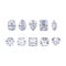 3D illustration isolates ten different white gemstones diamonds