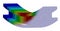 3D Illustration. Isometric deflection plot & CAD model blend of an I Beam in bending