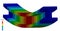 3D Illustration. Isometric deflection plot of an I Beam in bending with scale