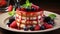 3d Illustration of Italian dessert panna cotta with background. Generative AI.