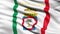 3D illustration of the Italian state flag of Apulia waving in the wind