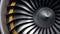 3D illustration jet engine, close-up view jet engine blades. Front view of a jet engine blades. Rotating blades of the