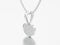 3D illustration jewelry white gold or silver diamond heart necklace on chain