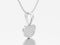 3D illustration jewelry white gold or silver diamond heart necklace on chain