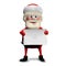 3D Illustration Jolly Santa Claus with White Background