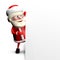 3D Illustration Jolly Santa Claus with White Background