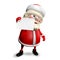 3D Illustration Jolly Santa Claus with White Background