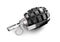 3d Illustration of Keyboard grenade concept, isolated white