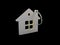 3d Illustration of Keychain in the form of a house, isolated black