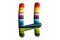 3D illustration lgbt rainbow letter H, isolated design element , alphabet font, love parade surafce