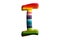 3D illustration lgbt rainbow letter I, isolated design element , alphabet font, love parade surafce