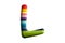 3D illustration lgbt rainbow letter L, isolated design element , alphabet font, love parade surafce
