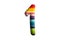 3D illustration lgbt rainbow number 1 , isolated design element , alphabet font