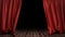 3D illustration luxury red silk velvet curtains decoration design, ideas. Red Stage Curtain for theater or opera scene