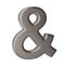 3D illustration metal Ampersand symbol on white background