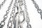 3D illustration metal chains. Metal, steel chains isolated on white background. Metal chains for industrial. Strong link