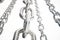 3D illustration metal chains. Metal, steel chains isolated on white background. Metal chains for industrial. Strong link