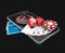 3d Illustration of Mobile phone with Roulette, play card, dice and chips, Online casino concept