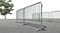 3D illustration of Mobile Security fence on the road