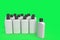 3D Illustration - Mock Up Template Set of Empty Blank Plastic Shampoo Bottles - Green Screen