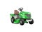 3d illustration modern garden mini tractor lawnmower with grass container rear view on white background no shadow