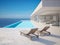 3D-Illustration. modern luxury summer villa with infinity pool