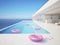 3D-Illustration. modern luxury summer villa with infinity pool